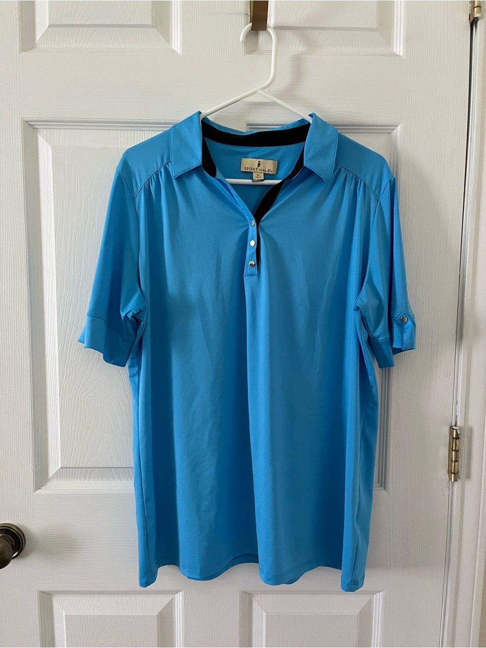 Sport Haley Womens Turquoise Short Sleeve Polo